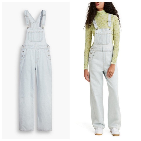 Levi's Loose Fit Overalls Jumpsuit Light Wash - Picture 8 of 10